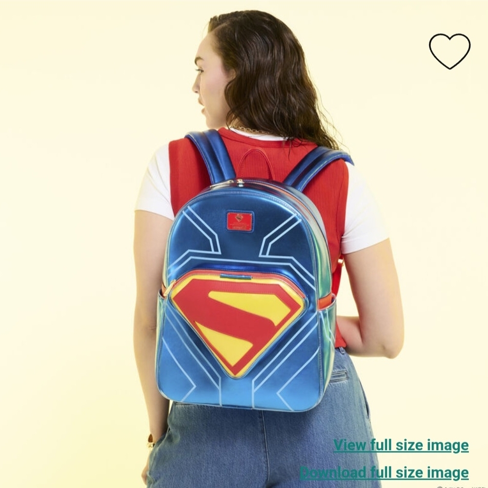 Loungefly Blue and Red Superman Backpack Full Size - Picture 10 of 10